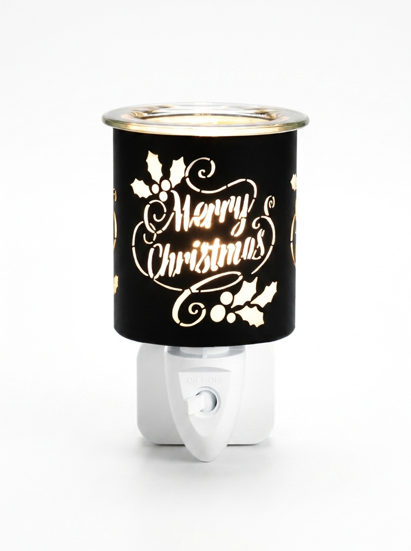 Merry Christmas Black Plug In Wax Melter