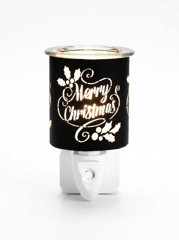 Merry Christmas Black Plug In Wax Melter