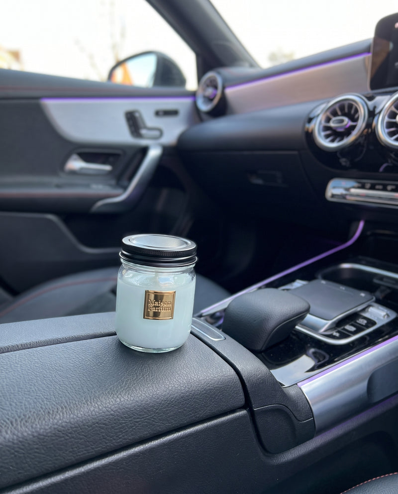 Maison Parfum gel air freshener in a car centre console