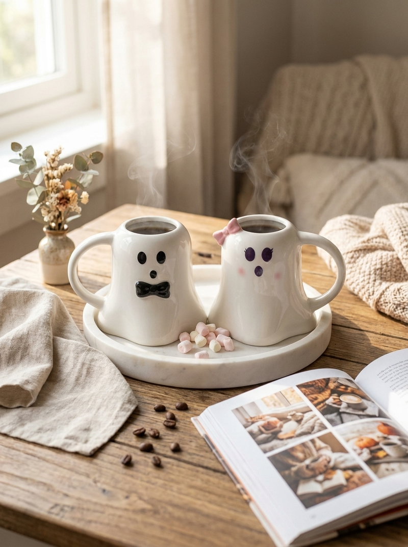 Mr & Mrs Boo Ghost Mug Set