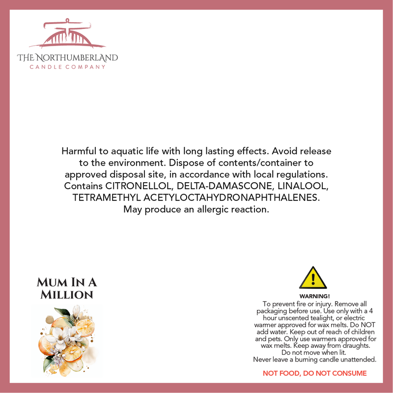 Mum In A Million 50g Snap Bar - safety label, ingredients and warnings