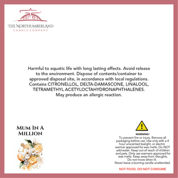 Mum In A Million 50g Snap Bar - safety label, ingredients and warnings