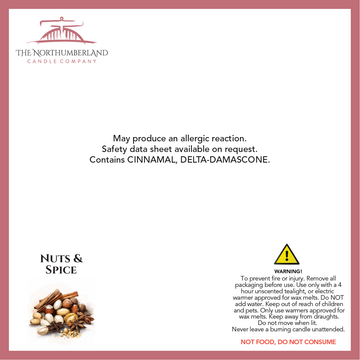 Nuts N Spice 50g Snap Bar - safety label, ingredients and warnings