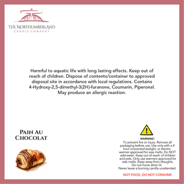 Pain Au Chocolat 50g Snap Bar - safety label, ingredients and warnings