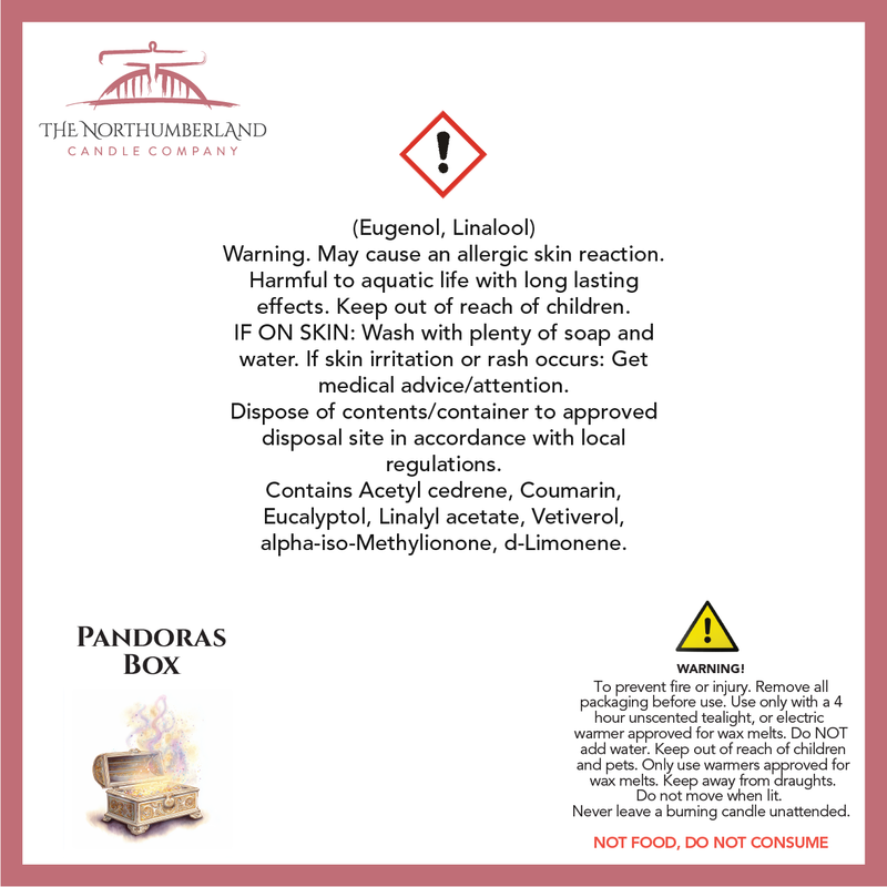 Pandoras Box 50g Snap Bar - safety label, ingredients and warnings