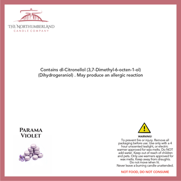 Parma Violets 50g Snap Bar - safety label, ingredients and warnings