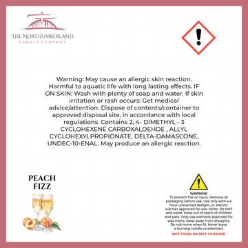 Peach Fizz 50g Snap Bar - safety label, ingredients and warnings