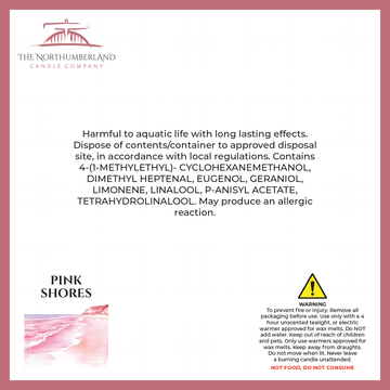 Pink Shores 50g Snap Bar - safety label, ingredients and warnings