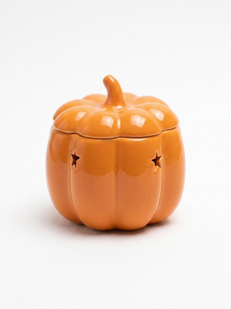 Orange & White Pumpkin Tea LIght Burner
