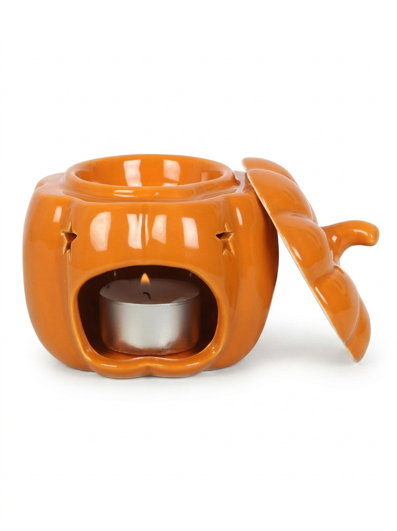 Orange & White Pumpkin Tea LIght Burner