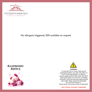 Raspberry Ripple 50g Snap Bar - safety label, ingredients and warnings