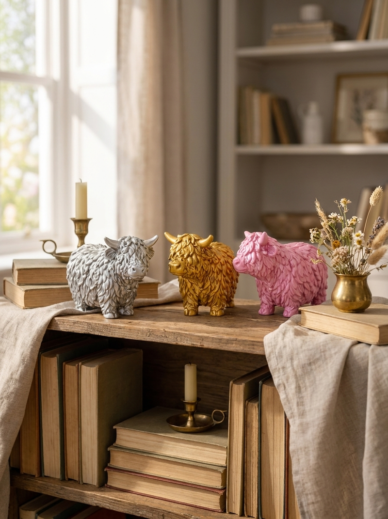 Highland Cow Resin Figurine 9cm x 4.5cm x 12.5cm
