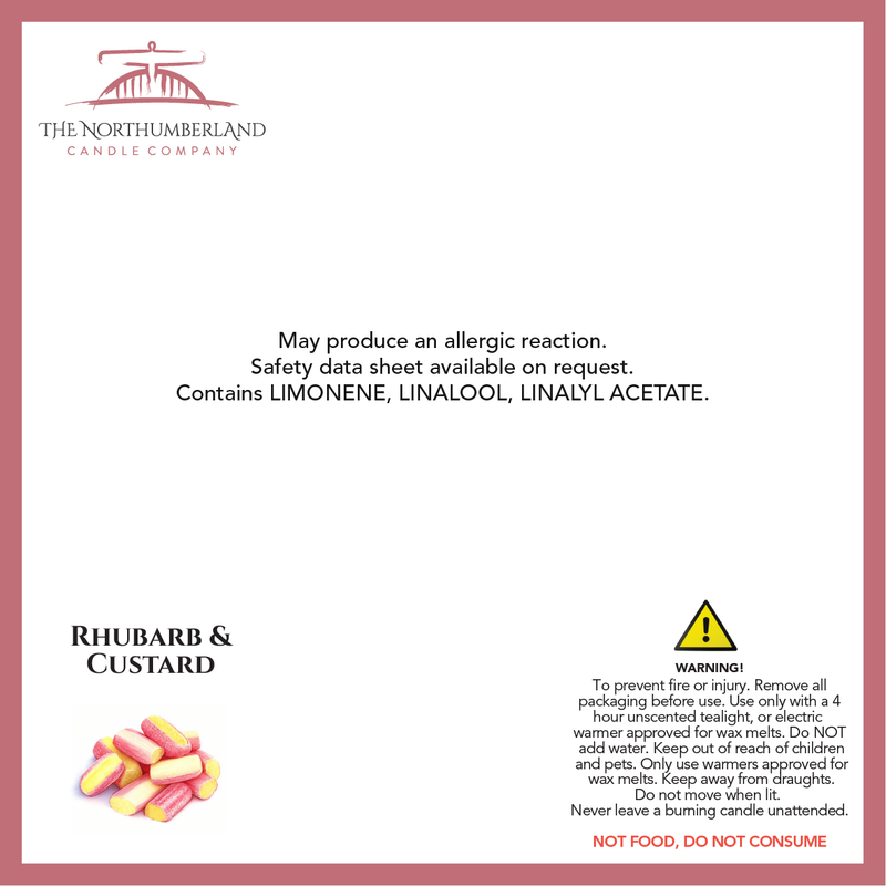 Rhubarb & Custard 50g Snap Bar - safety label, ingredients and warnings