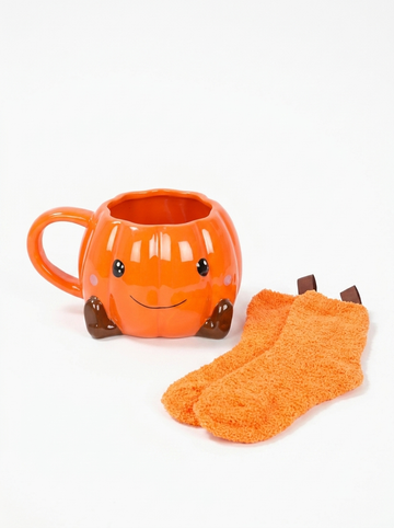 Smile Pumpkin Mug & Socks
