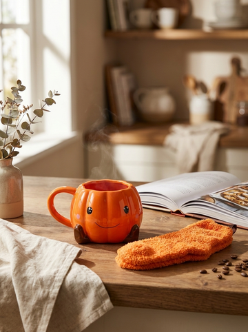 Smile Pumpkin Mug & Socks