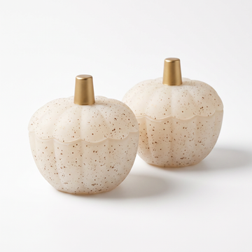 speckled pumpkin candle pair