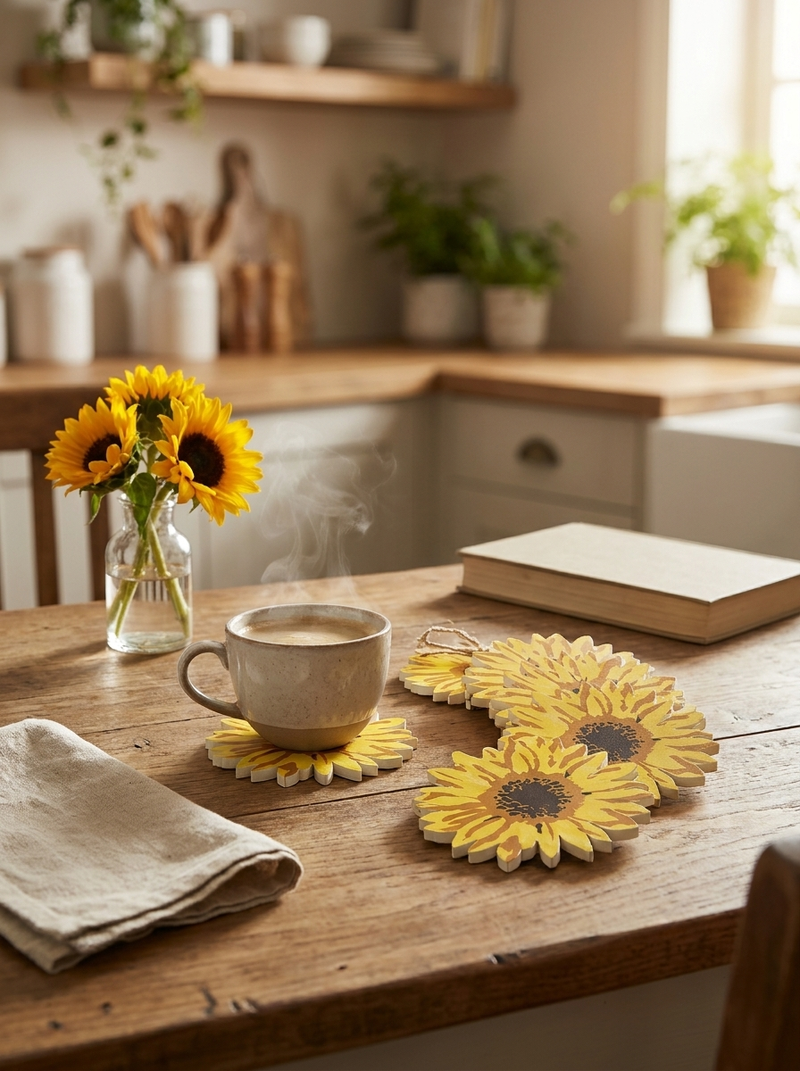 Sunflower Coaster Set