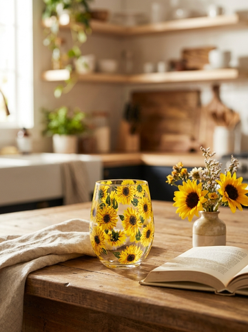 Sunflower Stemless Glass