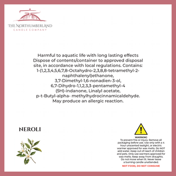 Neroli 50g Snap Bar - safety label, ingredients and warnings