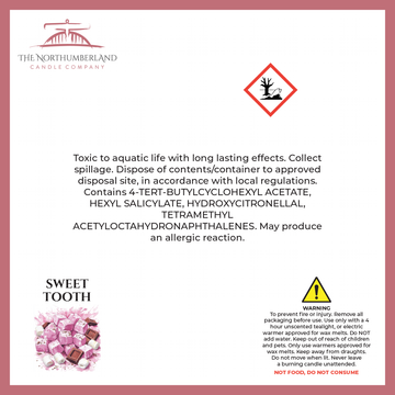 Sweet Tooth 50g Snap Bar - safety label, ingredients and warnings