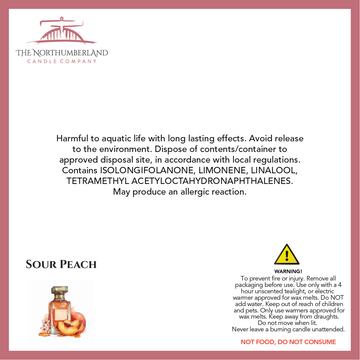 Sour Peach 50g Snap Bar - safety label, ingredients and warnings