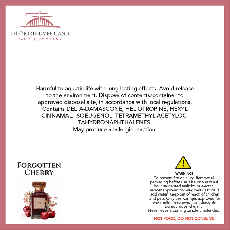 Forgotten Cherry 50g Snap Bar - safety label, ingredients and warnings