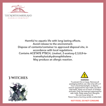 3 Witches 50g Snap Bar - safety label, ingredients and warnings