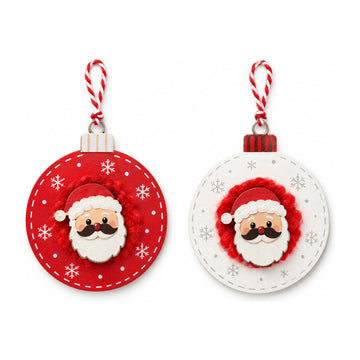 Santa wooden hanging decoration, red and white