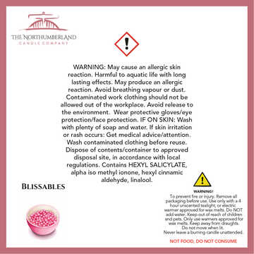 Blissables 50g Snap Bar - safety label, ingredients and warnings