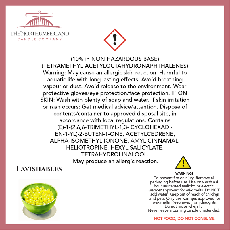 Lavishables 50g Snap Bar - safety label, ingredients and warnings
