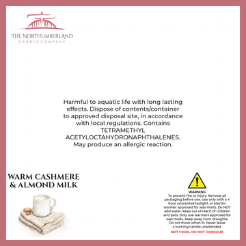 Warm Cashmere & Almond Milk 50g Snap Bar - safety label, ingredients and warnings