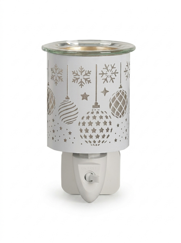 White Baubles Plug In Burner