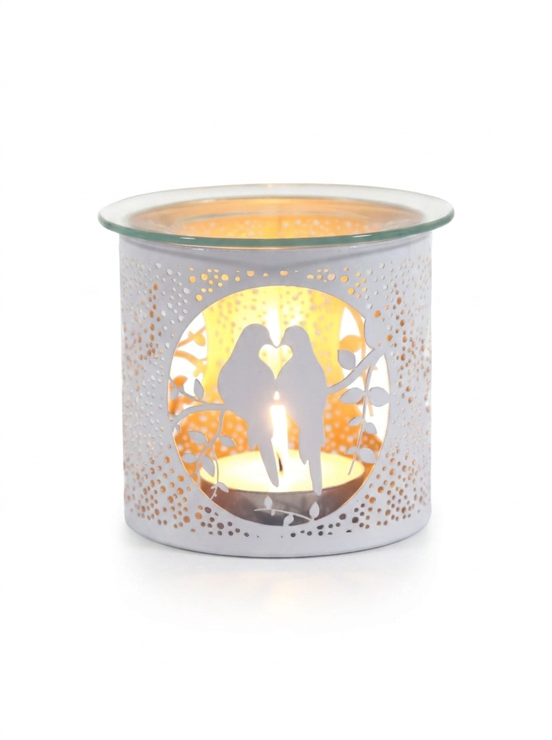 White Doves Metal Tealight Burner