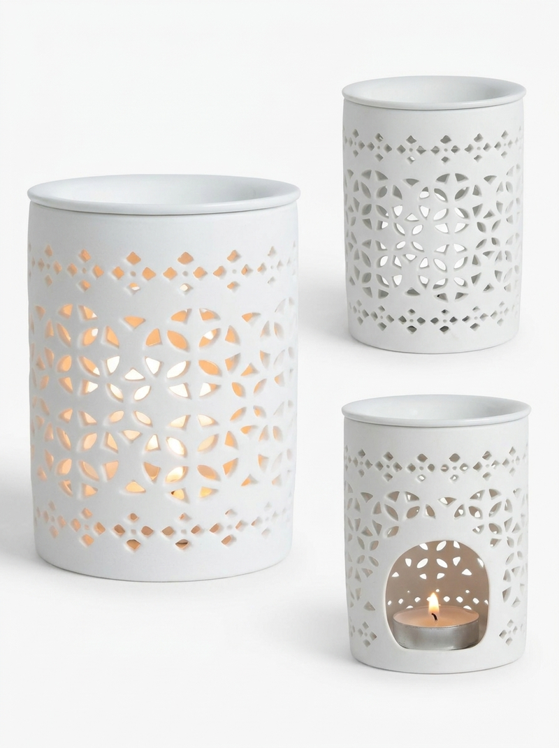 White Matt Cut Out Burner
