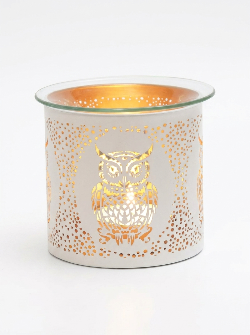 White Owl  Metal Tealight Burner