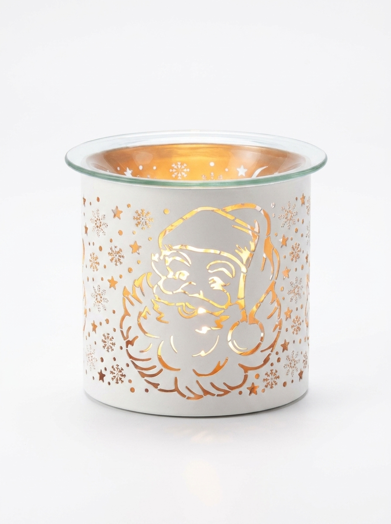 White Santa  Metal Tealight Burner