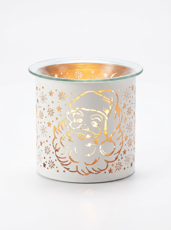 White Santa  Metal Tealight Burner