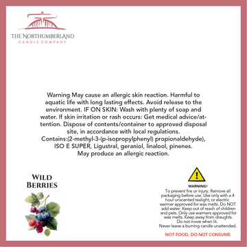 Wild Berries  50g Snap Bar - safety label, ingredients and warnings