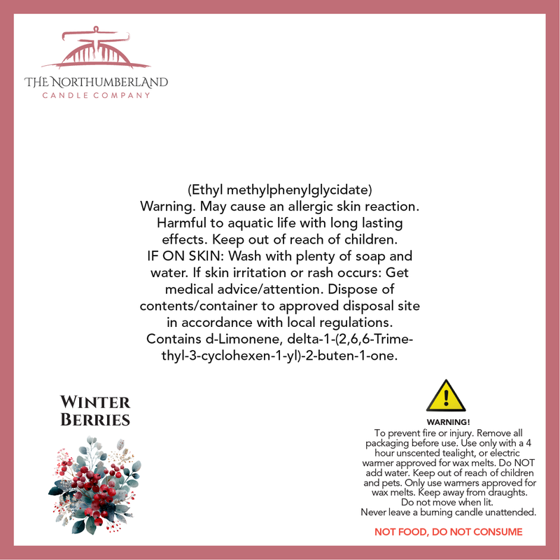 Winter Berries - safety label, ingredients and warnings