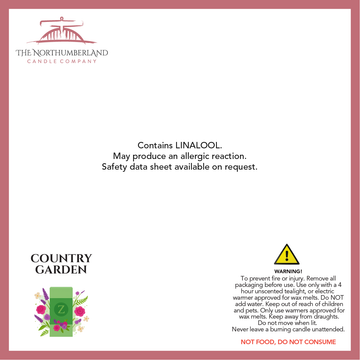 Country Garden 50g Snap Bar - safety label, ingredients and warnings