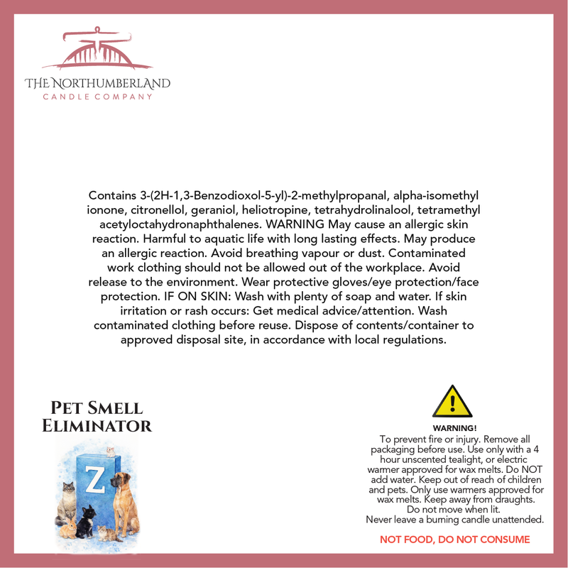 Zoflo Odour Eliminator (Scent Only)  50g Snap Bar - safety label, ingredients and warnings
