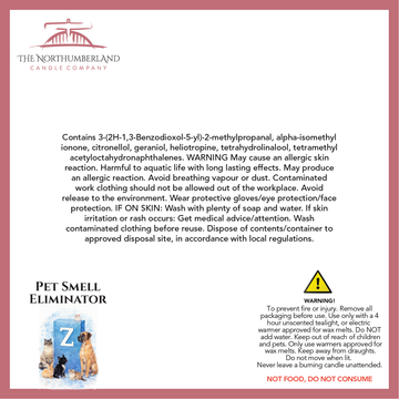 Zoflo Odour Eliminator (Scent Only)  50g Snap Bar - safety label, ingredients and warnings