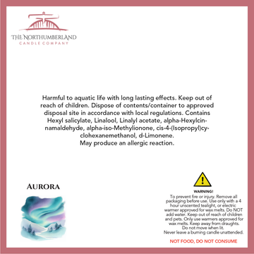Aurora 50g Snap Bar - safety label, ingredients and warnings