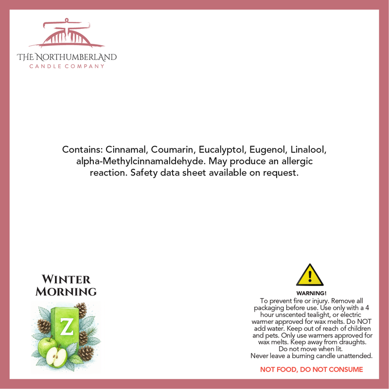 Winter Morning Snap Bar - safety label, ingredients and warnings