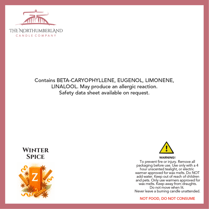 Winter Spice Snap Bar - safety label, ingredients and warnings